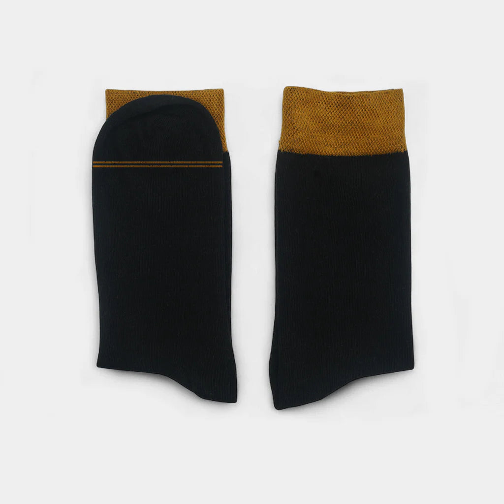 Black Socks With Gold Cuff