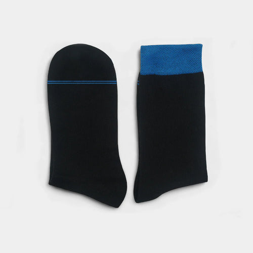 Black Socks With Blue Cuff