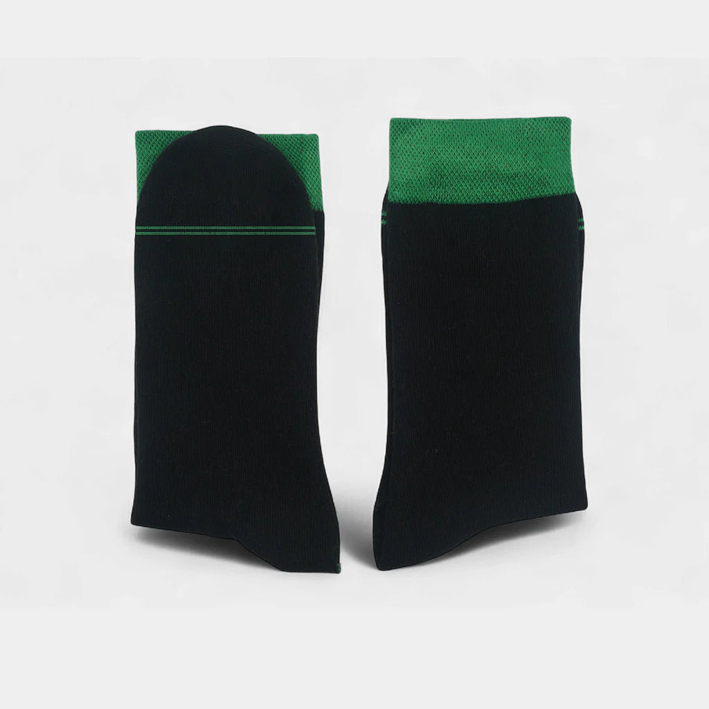 Black Socks With Green Cuff