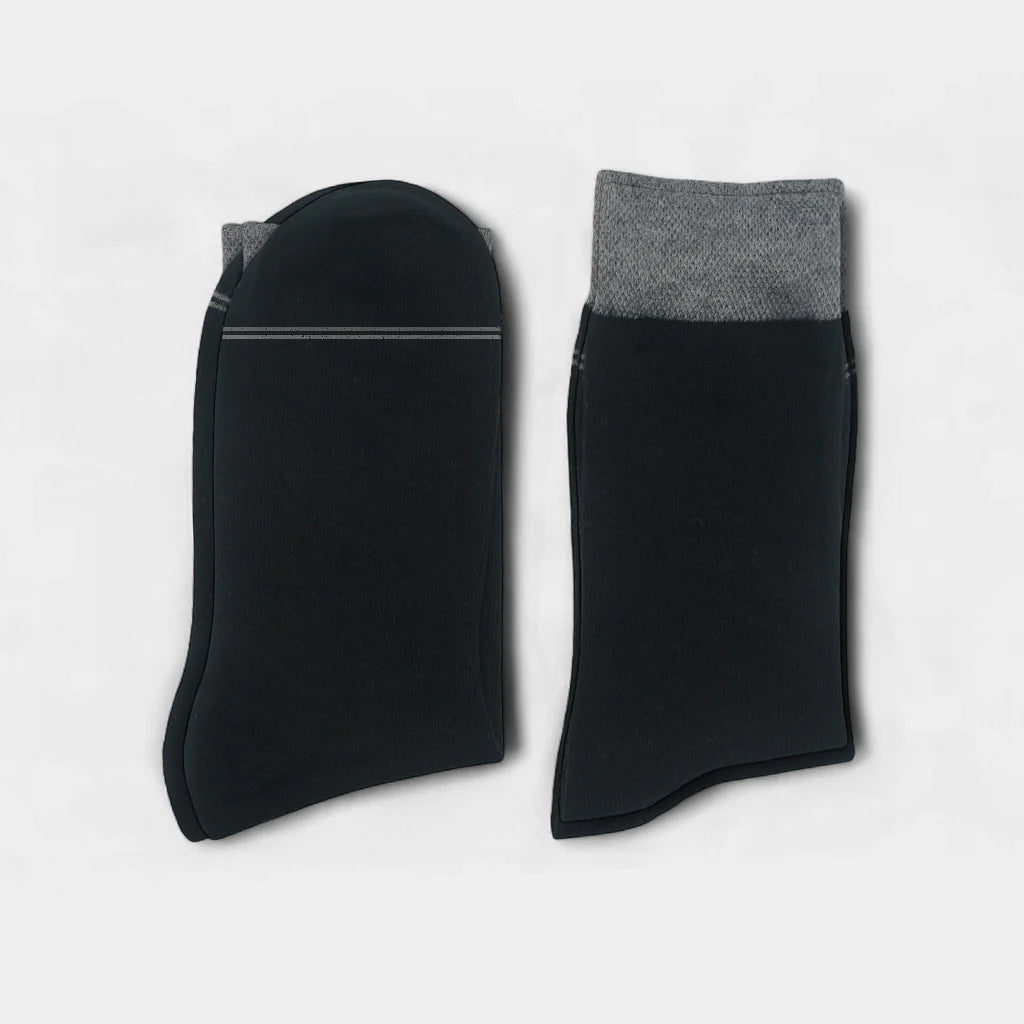 Black Socks With Grey Cuff