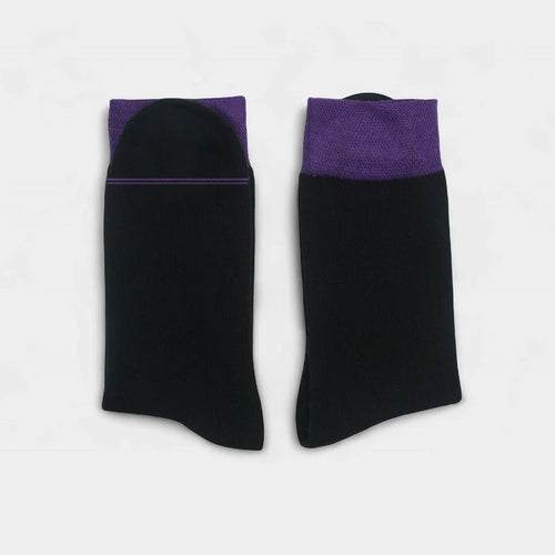 Black Socks With Purple Cuff