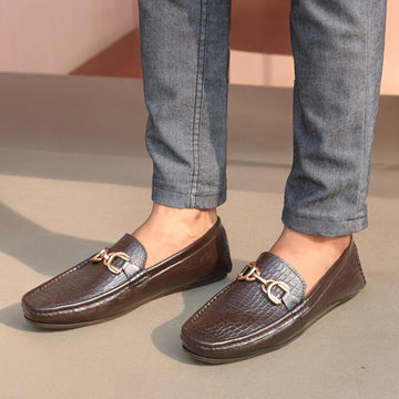 SYZ-1124 Dark Brown Leather Loafer