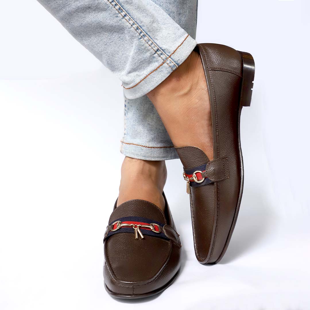 brown Leather loafer