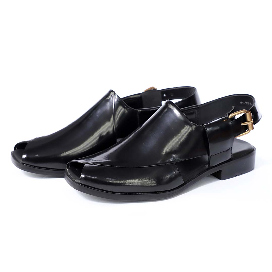 Black Peshawari Chappal