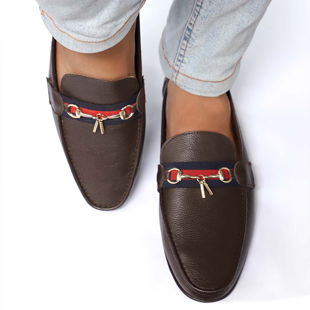 brown Leather loafer