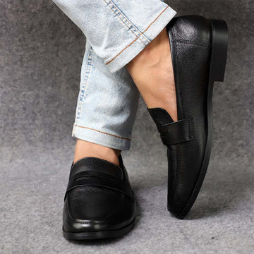 black Leather Loafer