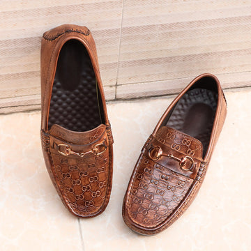 Pattern Brown Leather Loafer - SZ1125