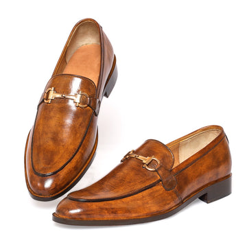 brown leather loafer 