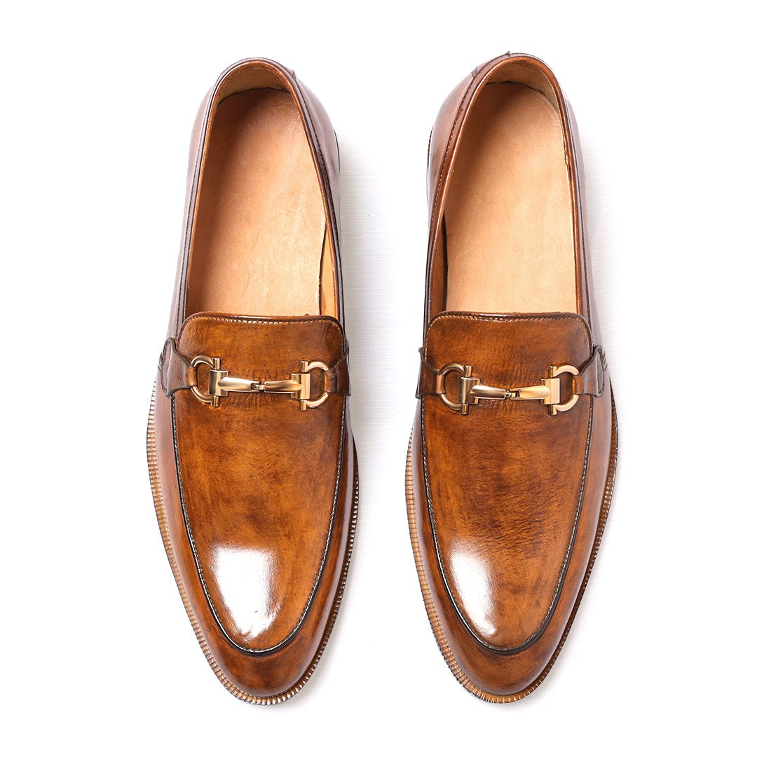 brown leather loafer 