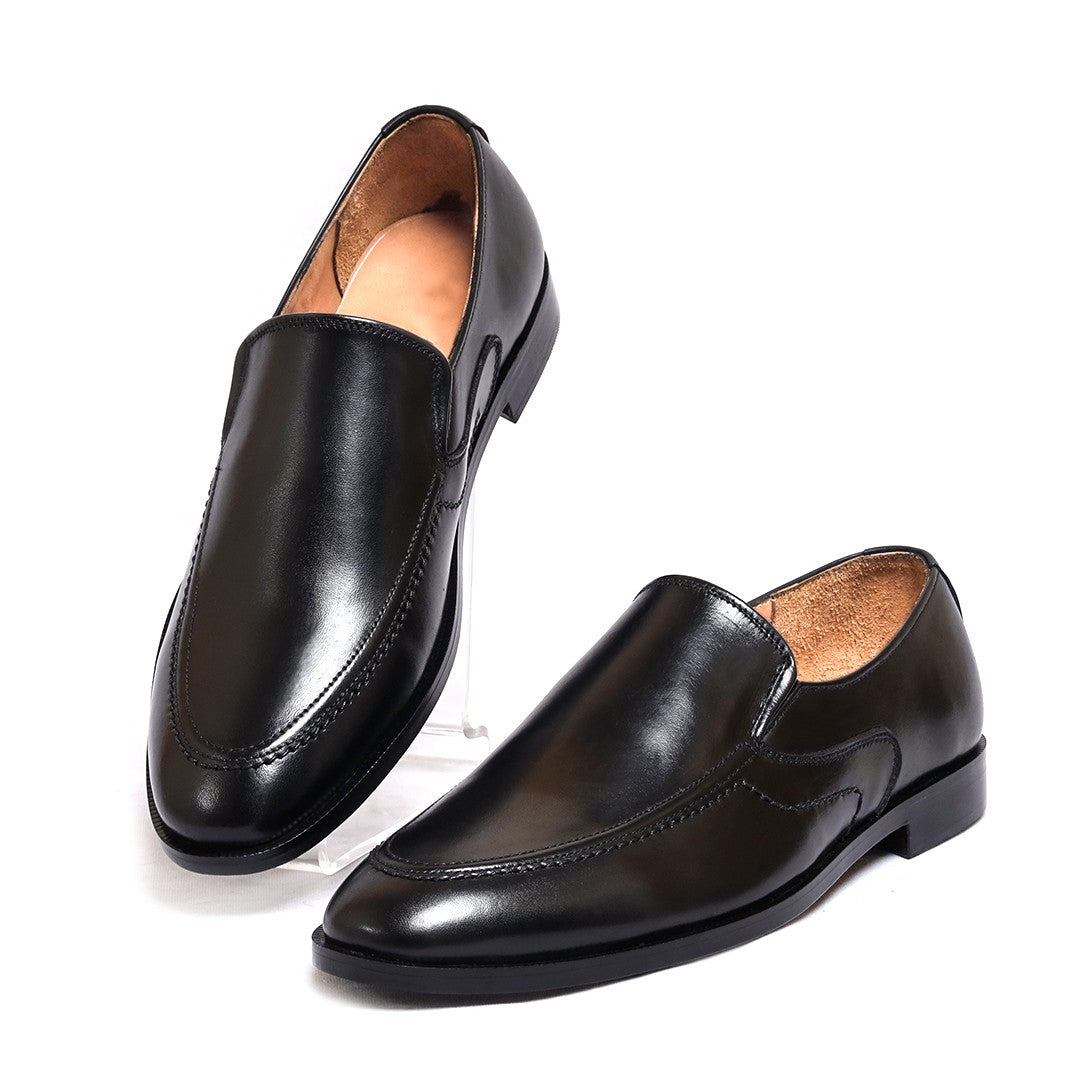 Black Penny Loafers for men