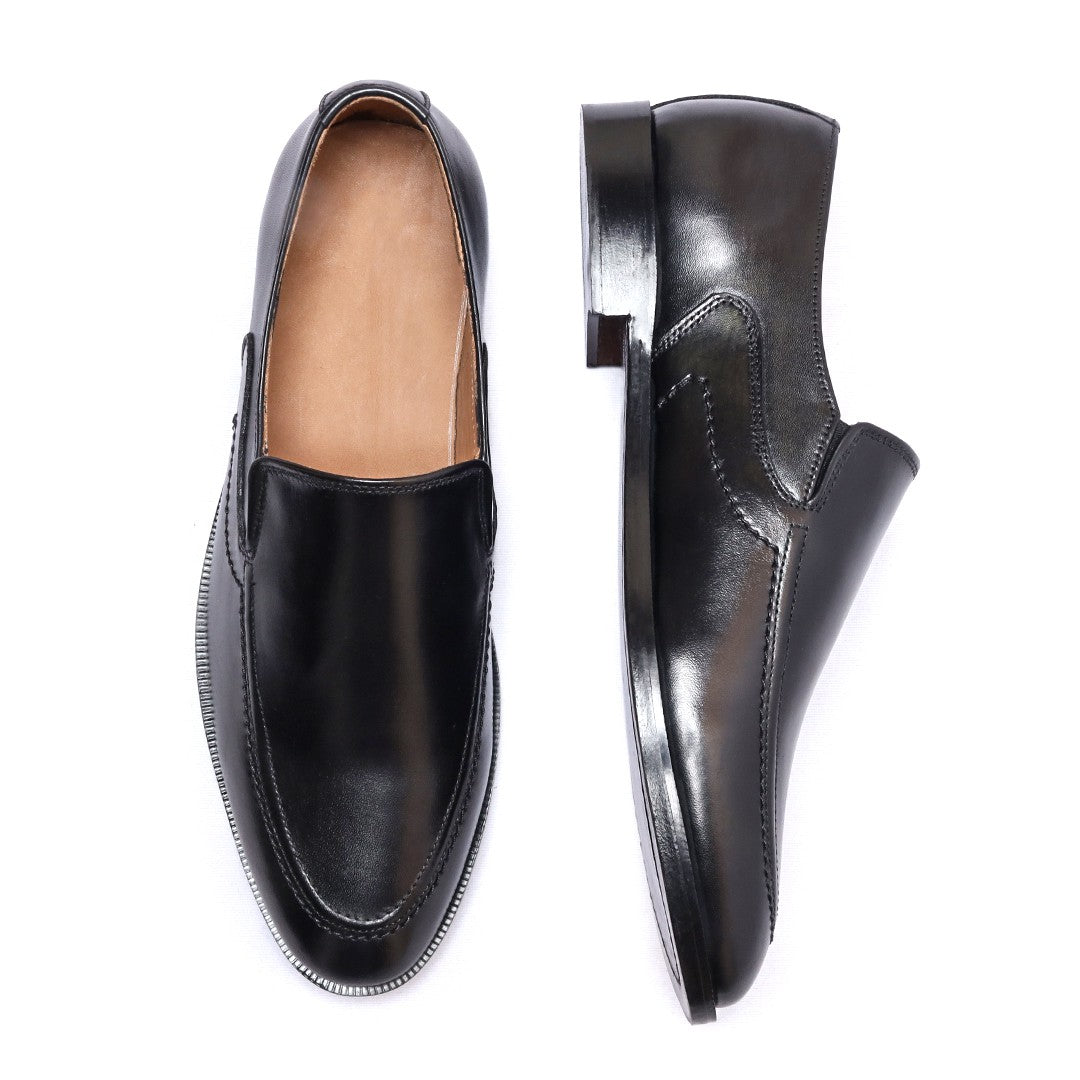 Black Penny Loafers for men