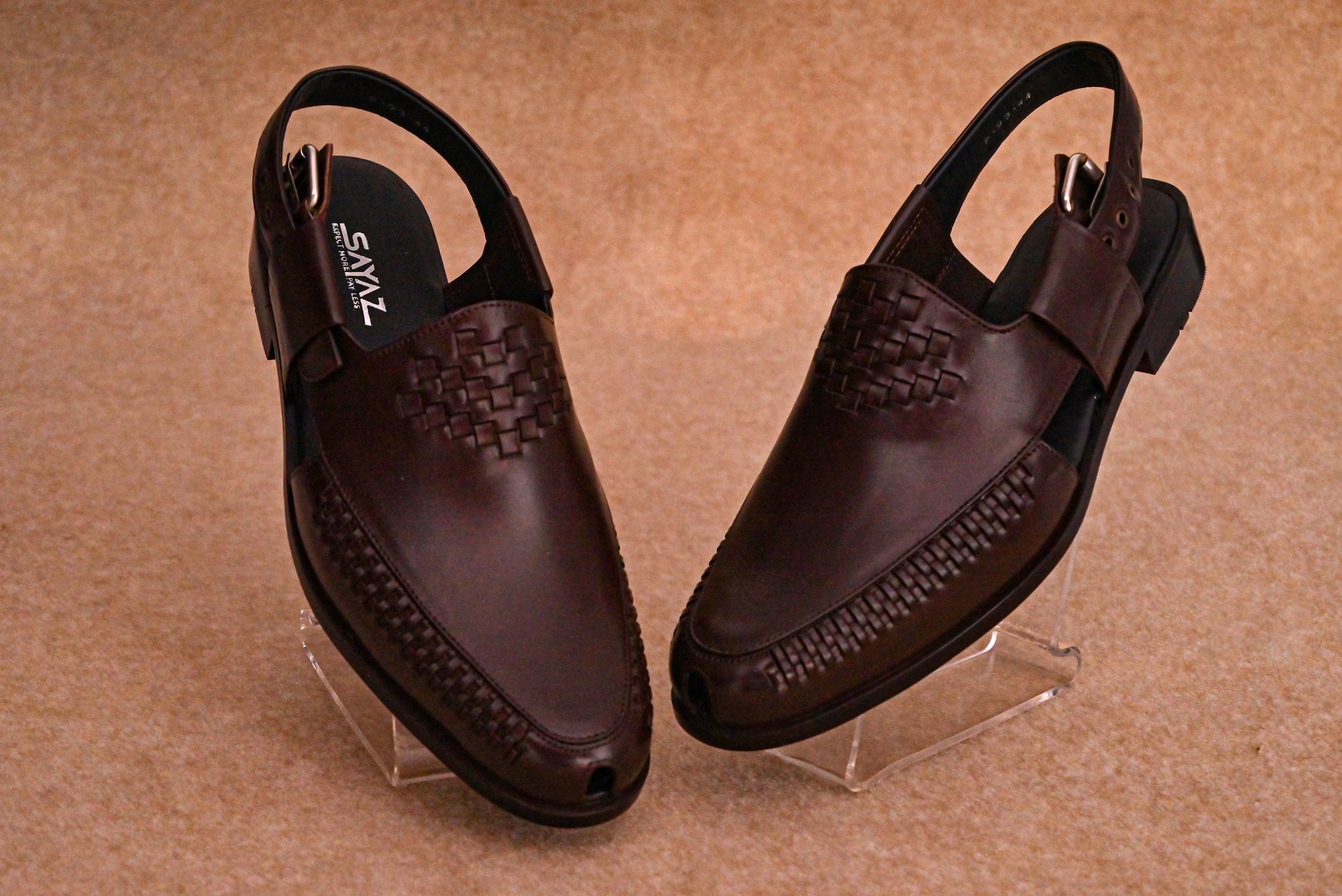 Knitted Brown Peshawari Chappal